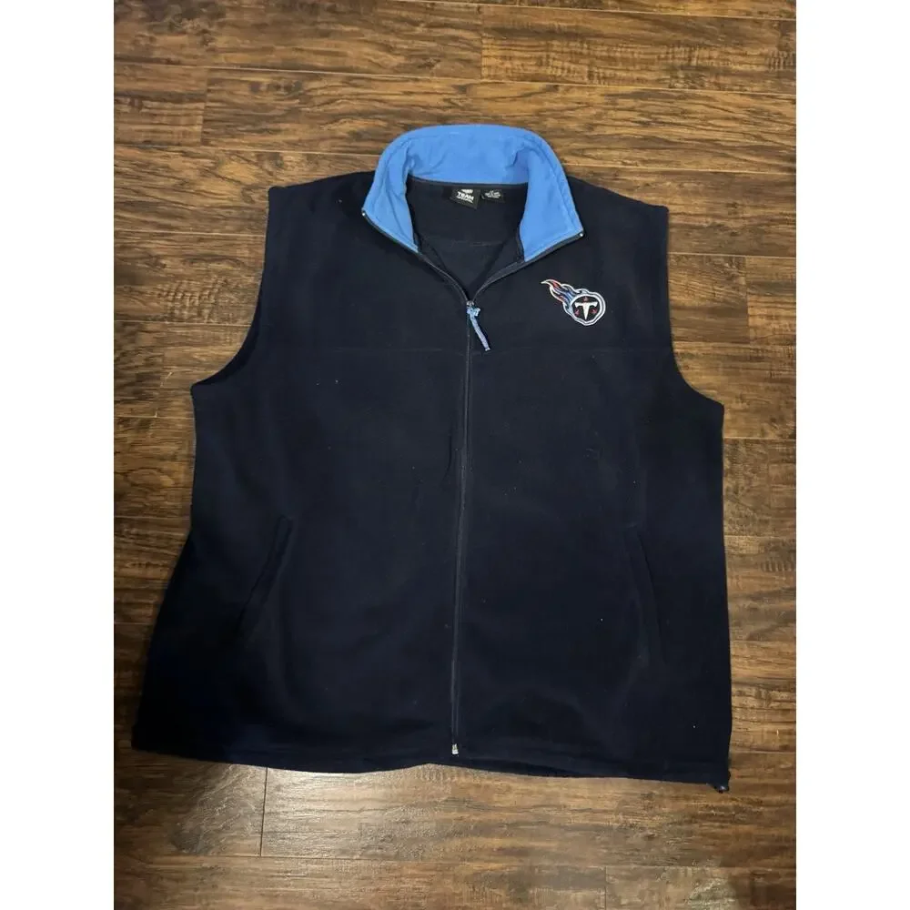 NFL Team Apparel Tennessee Titans NFL Football Navy Blue Fleece Vest XLT